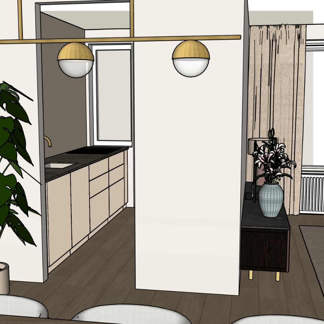 In deze foto zie je een voorbeeld van een 3D impressie van een interieur, zoals je ze ook in het interieuradvies gaat zien. zoekwoorden: interieur, ontwerp, advies , stylist, kleur, schilder, binnen, nieuwbouw, woning, verbouwen, renoveren, Amersfoort, Zeist, Soest, heel, Nederland